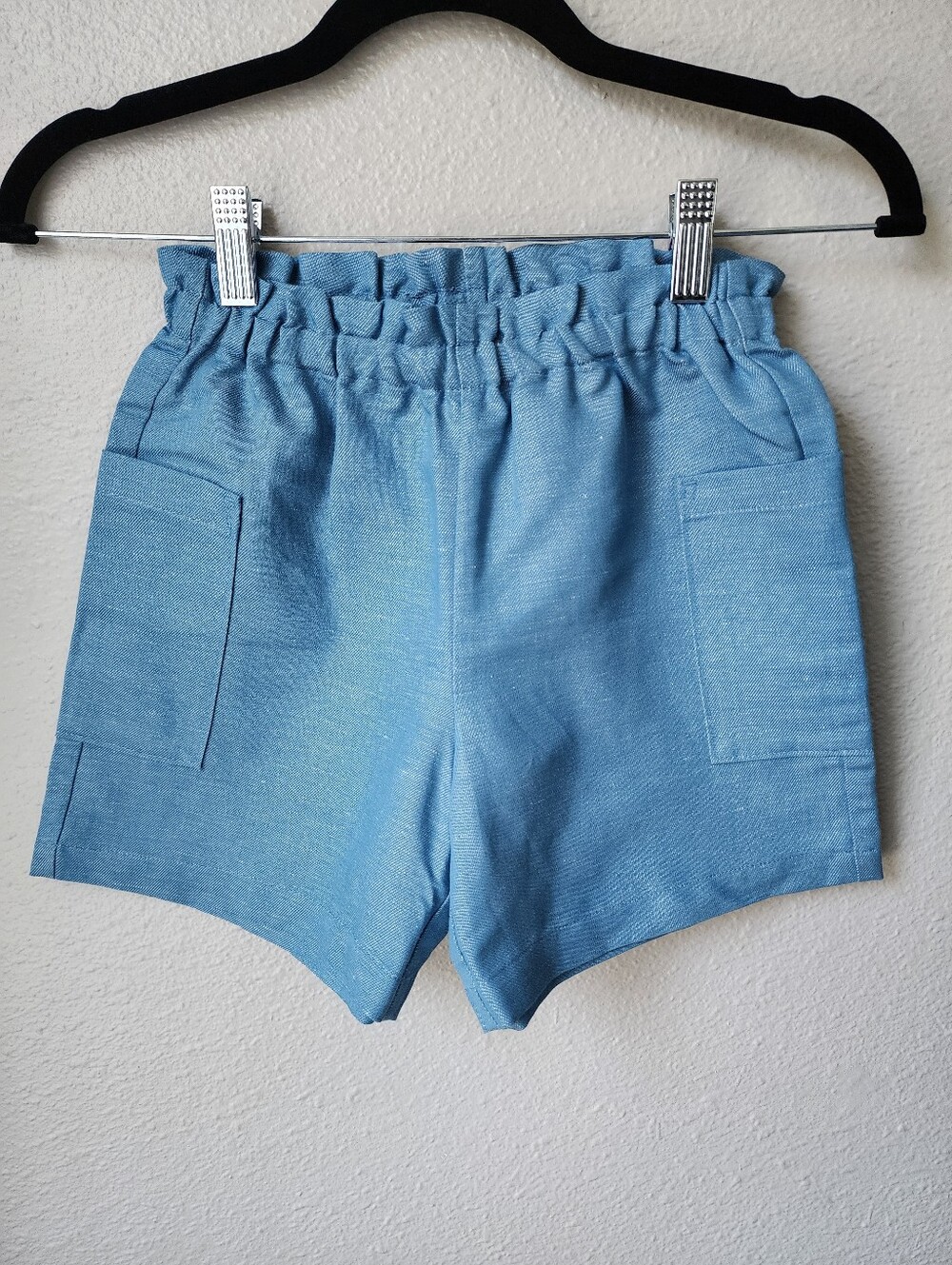The Sunday Collective Linen Cotton Blend Paperbag Waist Shorts Size 8Y Blue NWT